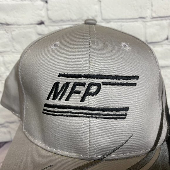 Vintage Hat Cap Strap Back Gray Black MFP Mohawk Propane Embroidered Logo 90s - Picture 6 of 10